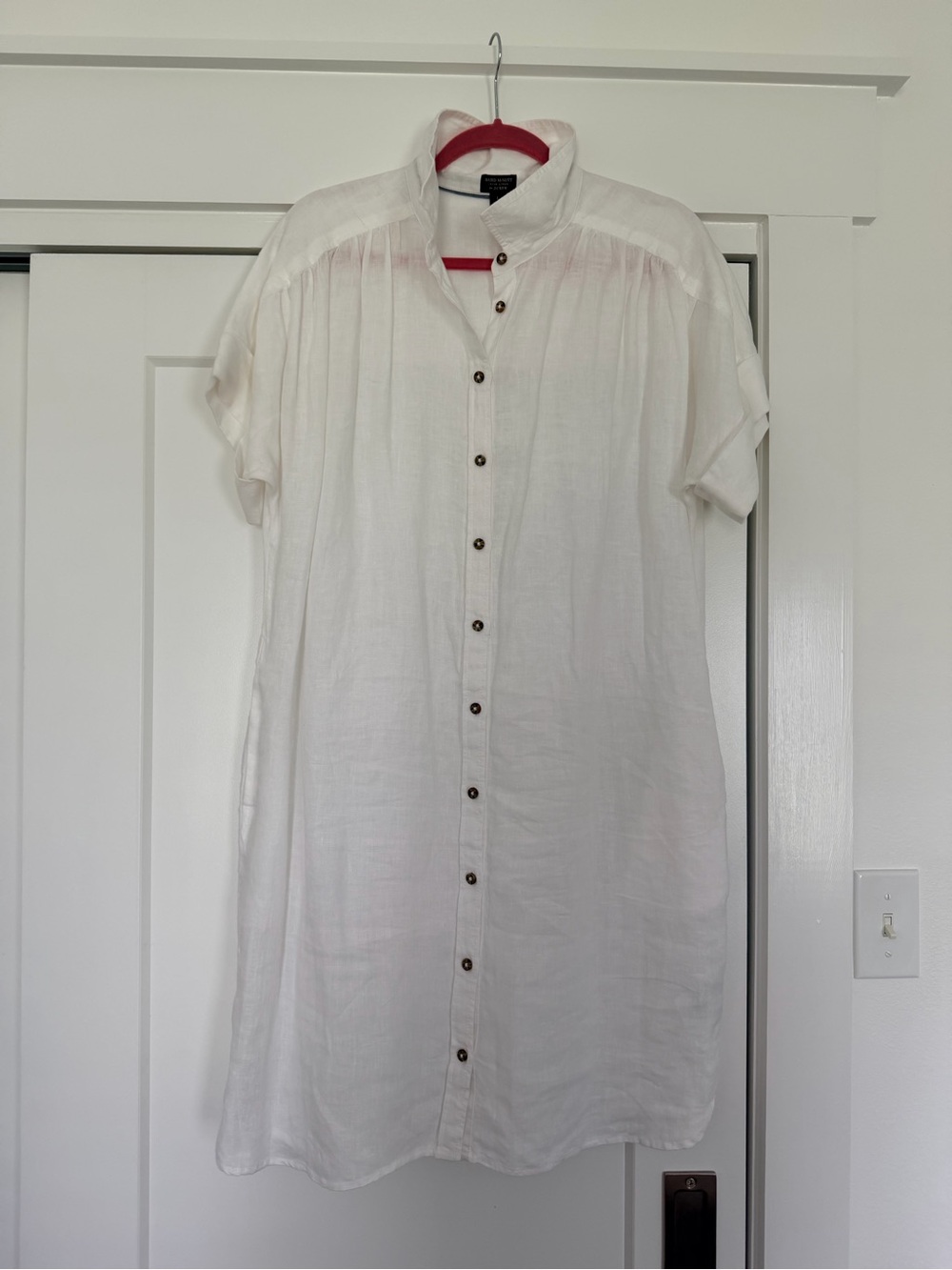 J. Crew White Button-Front Midi Dress